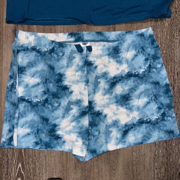 Lands' End Women's 2-Piece Knit Short Pajama Set, Blue, Size 1X (16W-18W) - Picture 2 of 7